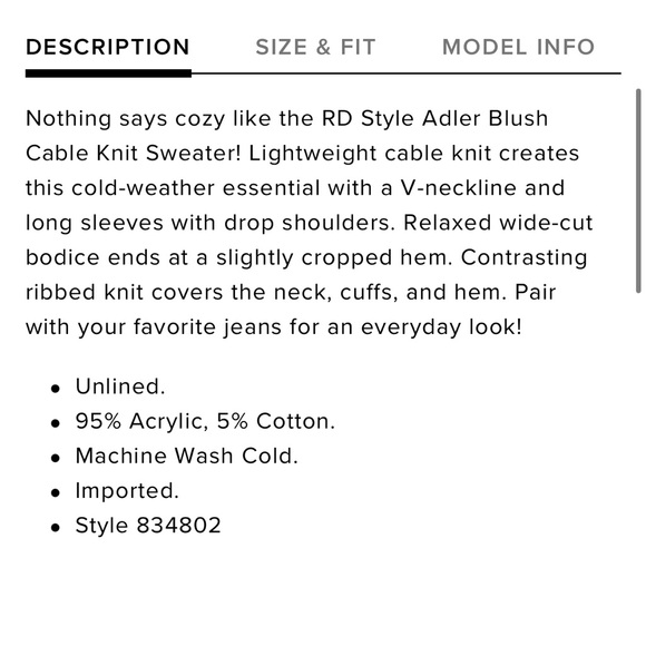 Lulu’s Adler Blush Cable Knit Sweater - Picture 5 of 6